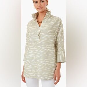 Tuckernuck Platinum Zebra Linen Willow Blouse